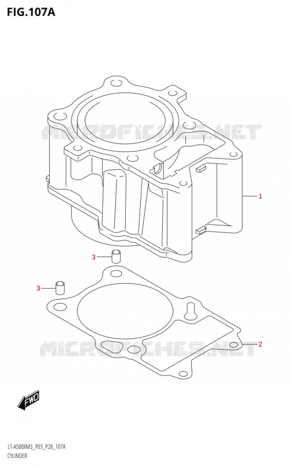 CYLINDRE Suzuki QUAD 500 KINGQUAD 2023  LT-A500X M3 (P03,P28,P33)