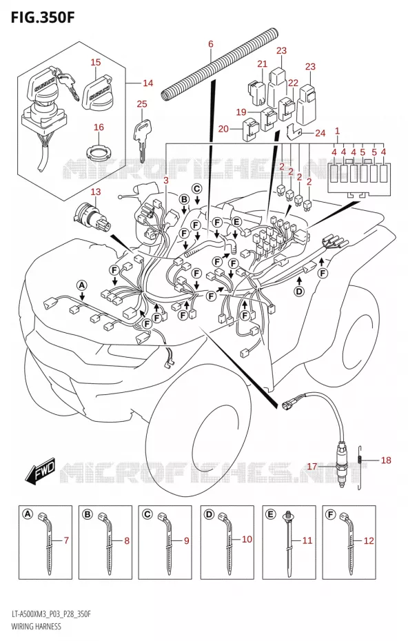 FAISCEAU ELECTRIQUE (LT-A500XP:M3:P33) Suzuki QUAD 500 KINGQUAD 2023  LT-A500X M3 (P03,P28,P33)