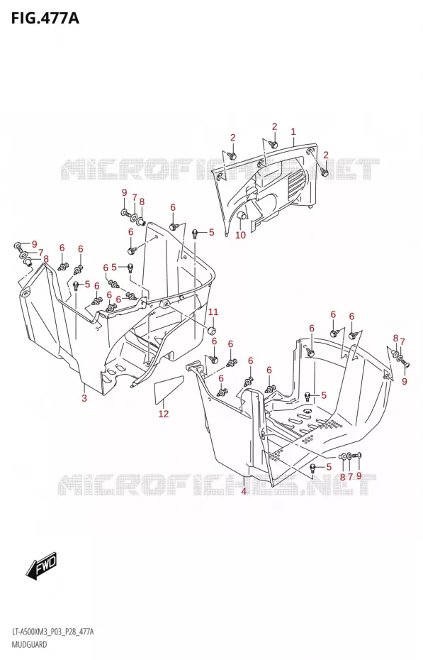 GARDE BOUE Suzuki QUAD 500 KINGQUAD 2023  LT-A500X M3 (P03,P28,P33)
