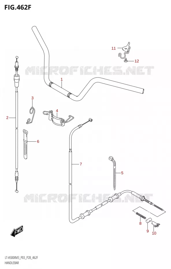 GUIDON (LT-A500XP:M3:P33) Suzuki QUAD 500 KINGQUAD 2023  LT-A500X M3 (P03,P28,P33)