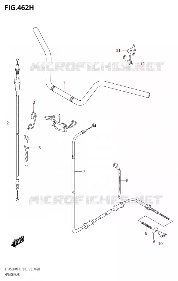 GUIDON (LT-A500XPZ:M3:P28) Suzuki QUAD 500 KINGQUAD 2023  LT-A500X M3 (P03,P28,P33)
