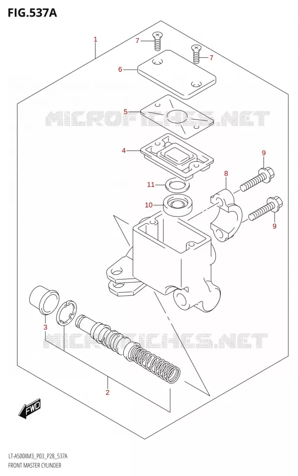 MAITRE CYLINDRE AVANT Suzuki QUAD 500 KINGQUAD 2023  LT-A500X M3 (P03,P28,P33)