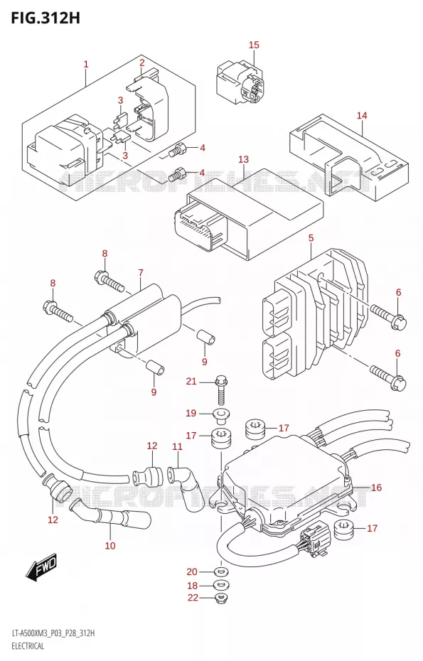PARTIE ELECTRIQUE (LT-A500XPZ:M3:P28) Suzuki QUAD 500 KINGQUAD 2023  LT-A500X M3 (P03,P28,P33)