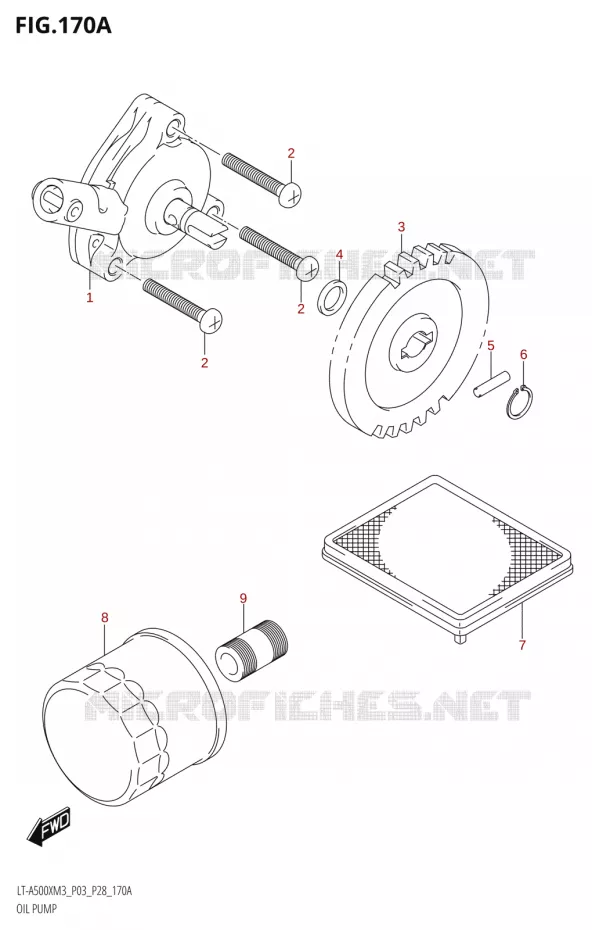 POMPE A HUILE Suzuki QUAD 500 KINGQUAD 2023  LT-A500X M3 (P03,P28,P33)