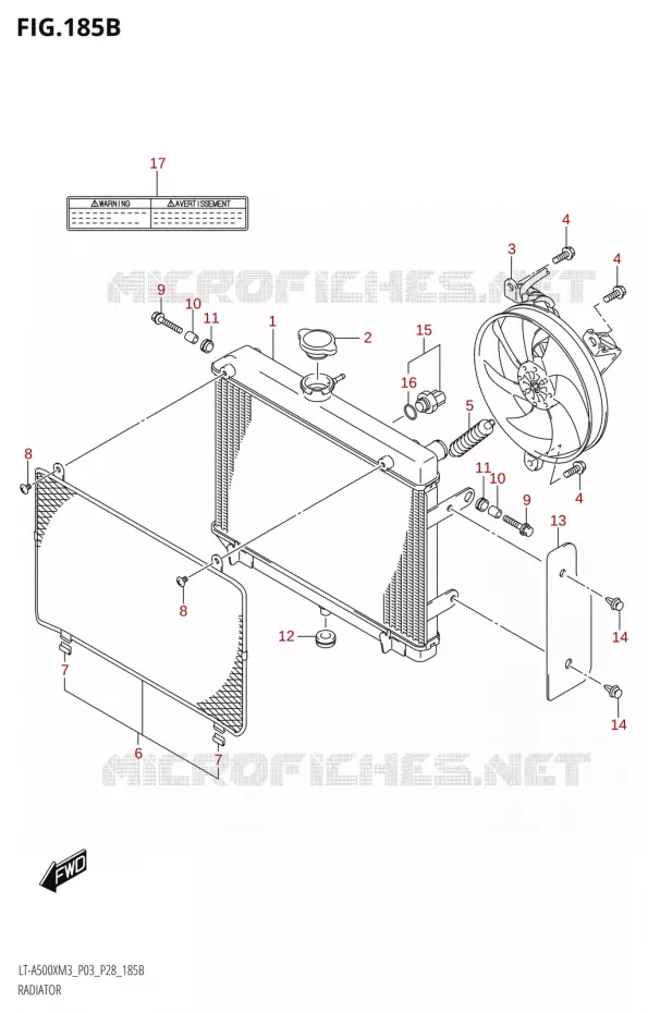 RADIATEUR (LT-A500X:M3:P28) Suzuki QUAD 500 KINGQUAD 2023  LT-A500X M3 (P03,P28,P33)