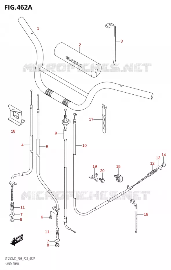 GUIDON Suzuki QUAD 50 QUADSPORT 2020  LT-Z50 M0 (P03/ P28)