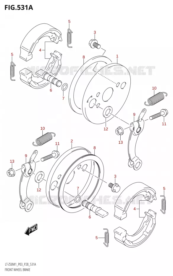 FREIN AVANT Suzuki QUAD 50 QUADSPORT 2021  LT-Z50 M1 (P03 / P28)
