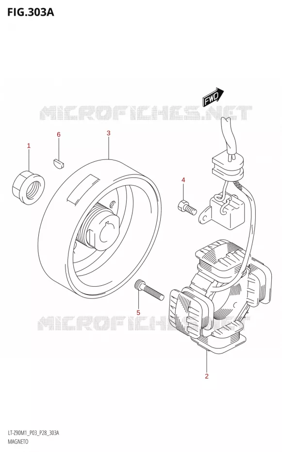 ALLUMAGE ROTOR - STATOR Suzuki QUAD 90 QUADSPORT 2021  LT-Z90 M1 (P03,P28)