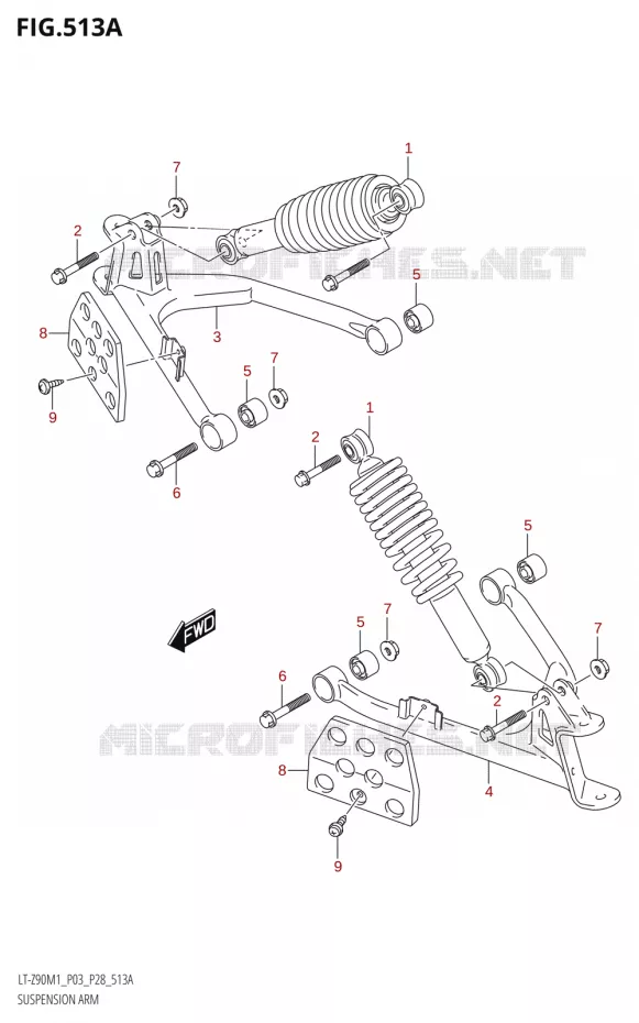 BRAS DE SUPENSION Suzuki QUAD 90 QUADSPORT 2021  LT-Z90 M1 (P03,P28)