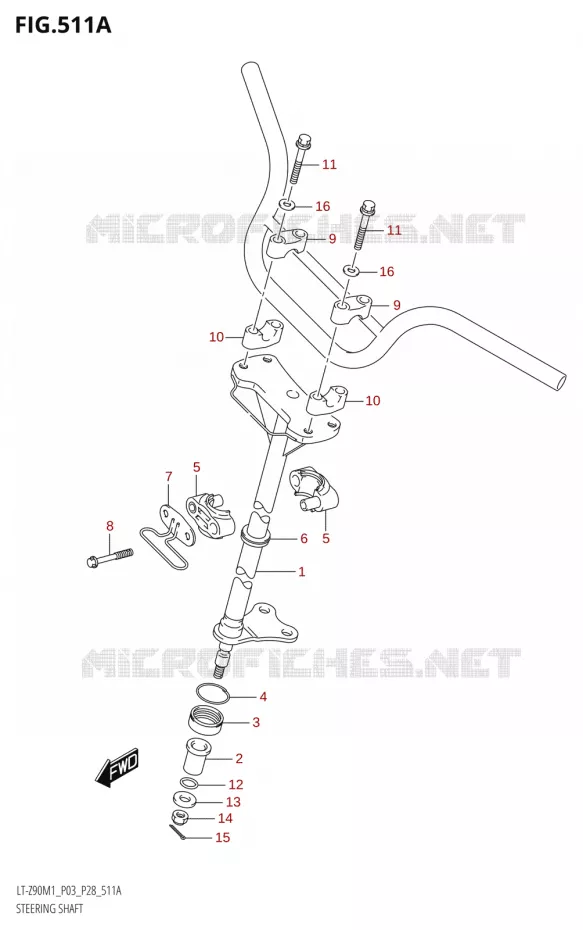 COLONNE DE DIRECTION Suzuki QUAD 90 QUADSPORT 2021  LT-Z90 M1 (P03,P28)