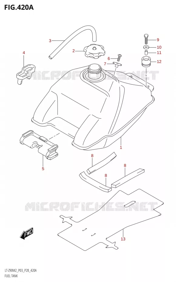 RESERVOIR D'ESSENCE Suzuki QUAD 90 QUADSPORT 2022  LT-Z90 M2 (P03,P28)