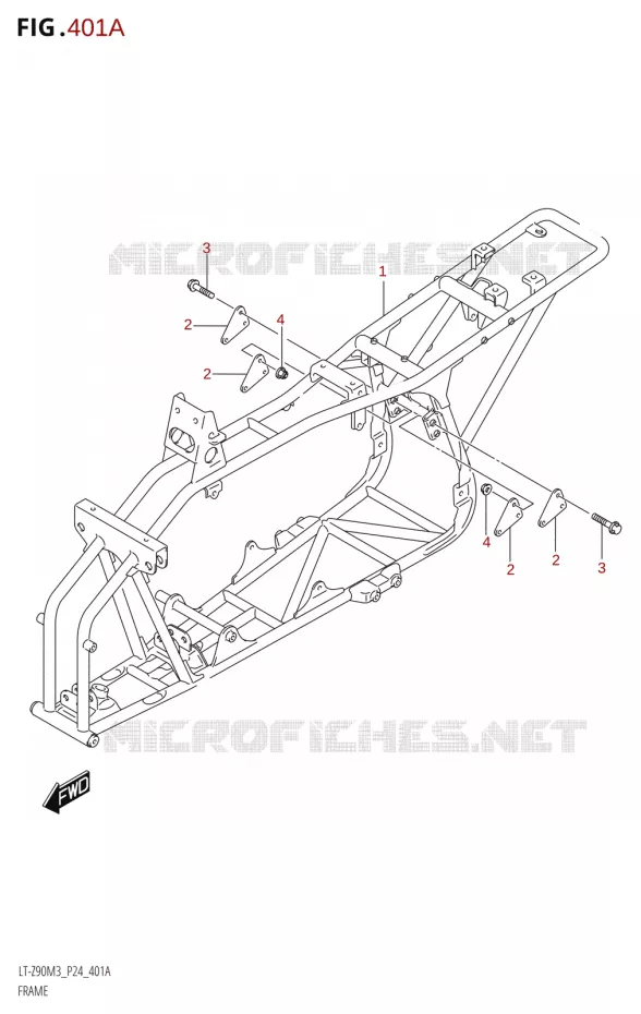 CADRE Suzuki QUAD 90 QUADSPORT 2023  LT-Z90 M3 (P03,P28)