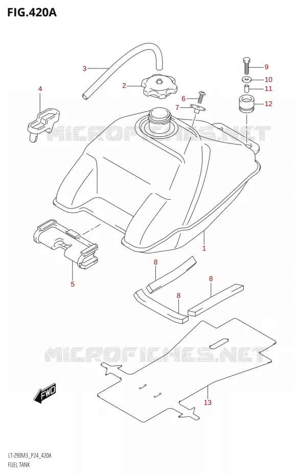 RESERVOIR D'ESSENCE Suzuki QUAD 90 QUADSPORT 2023  LT-Z90 M3 (P03,P28)