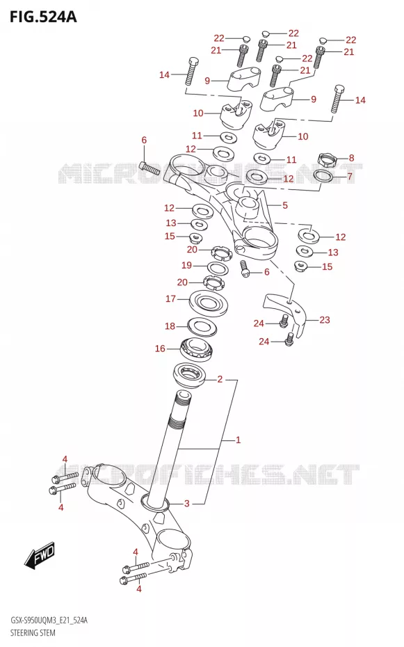 COLONNE DE DIRECTION Suzuki MOTO 950 GSX-S 2023  GSX-S950UQM3 (E21)