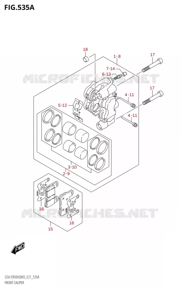 ETRIER DE FREIN AVANT Suzuki MOTO 950 GSX-S 2023  GSX-S950UQM3 (E21)