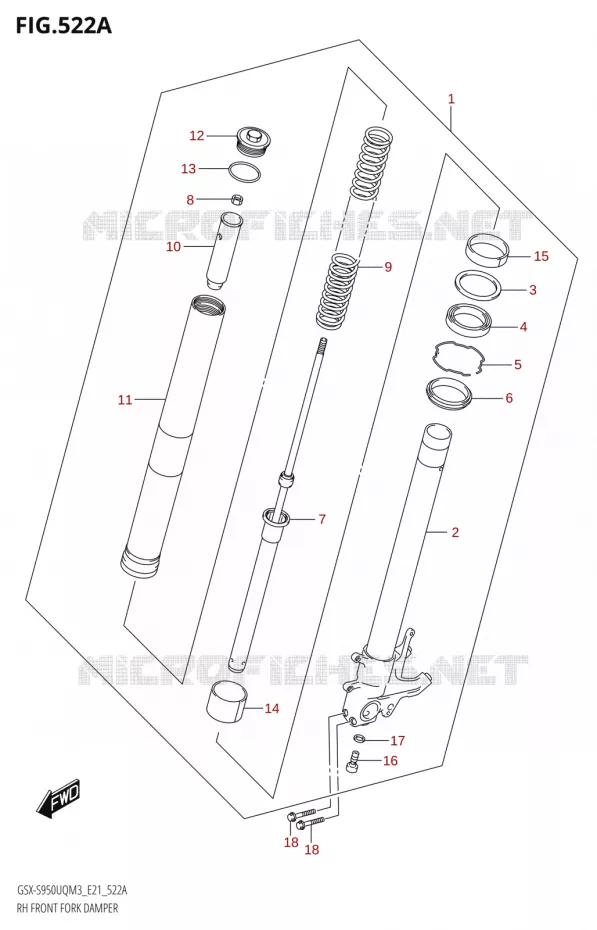 BRAS DE FOURCHE DROIT Suzuki MOTO 950 GSX-S 2023  GSX-S950WQM3 (E21)