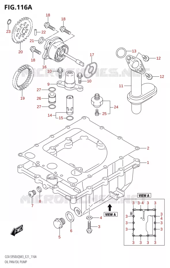 CARTER INFERIEUR - POMPE A HUILE Suzuki MOTO 950 GSX-S 2023  GSX-S950WQM3 (E21)