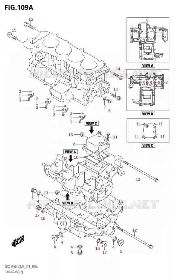 CARTERS MOTEUR (2) Suzuki MOTO 950 GSX-S 2023  GSX-S950WQM3 (E21)