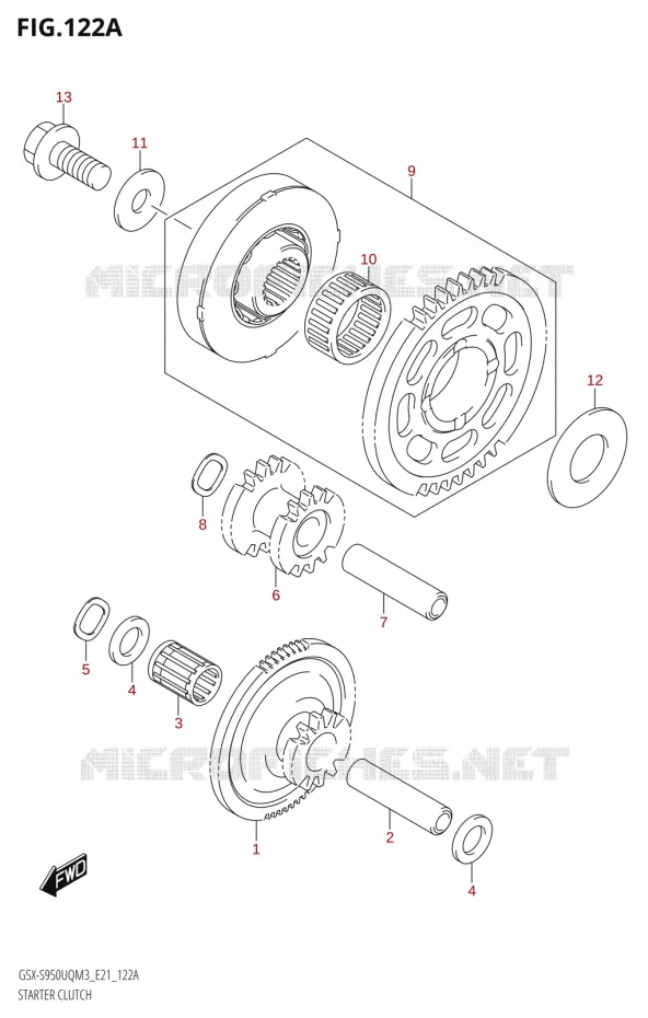 ROUE LIBRE DE DEMARREUR Suzuki MOTO 950 GSX-S 2023  GSX-S950WQM3 (E21)