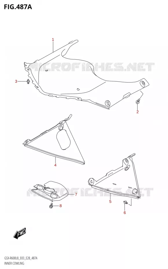 CARENAGES INTERIEURS Suzuki MOTO 600 GSX-R 2018  GSX-R600 L8 (E03,E28,E33)