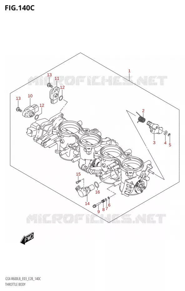 CORPS DE PAPILLON (GSX-R600:L8:E33) Suzuki MOTO 600 GSX-R 2018  GSX-R600 L8 (E03,E28,E33)