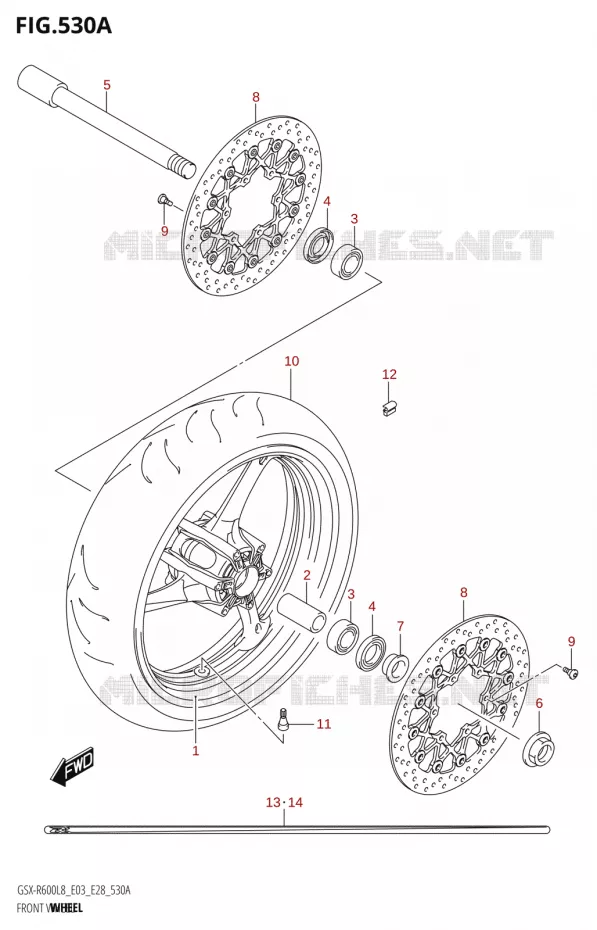 ROUE AVANT Suzuki MOTO 600 GSX-R 2018  GSX-R600 L8 (E03,E28,E33)