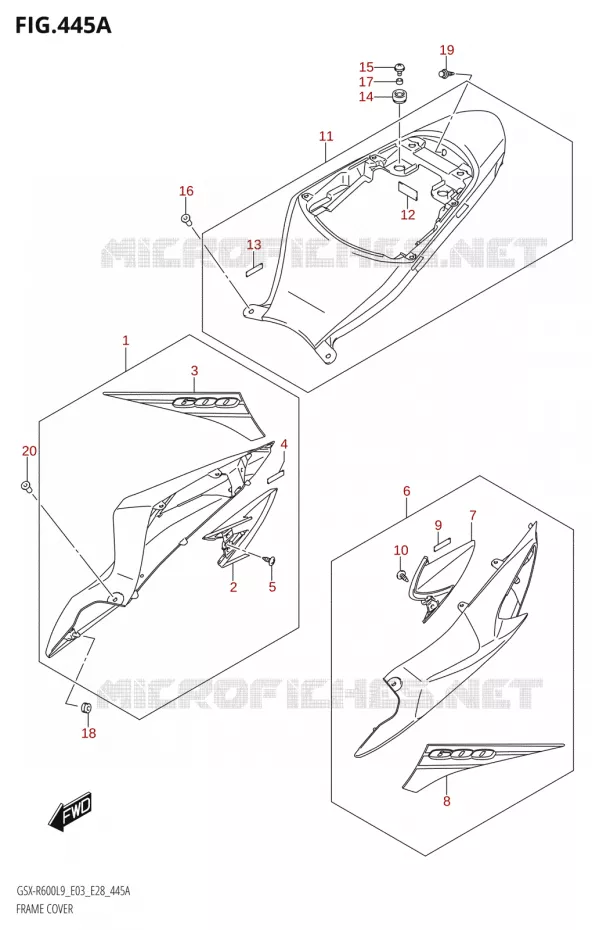 CARENAGES Suzuki MOTO 600 GSX-R 2019  GSX-R600 L9 (E03,E28,E33)