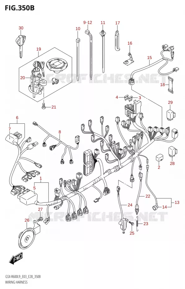 FAISCEAU ELECTRIQUE (GSX-R600:L9:E28) Suzuki MOTO 600 GSX-R 2019  GSX-R600 L9 (E03,E28,E33)