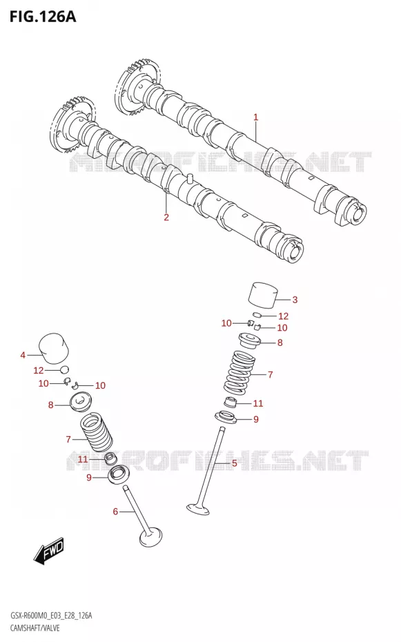 ARBRE A CAMES - SOUPAPES Suzuki MOTO 600 GSX-R 2020  GSX-R600 M0 (E03,E28,E33)