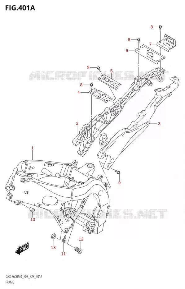 CADRE Suzuki MOTO 600 GSX-R 2020  GSX-R600 M0 (E03,E28,E33)