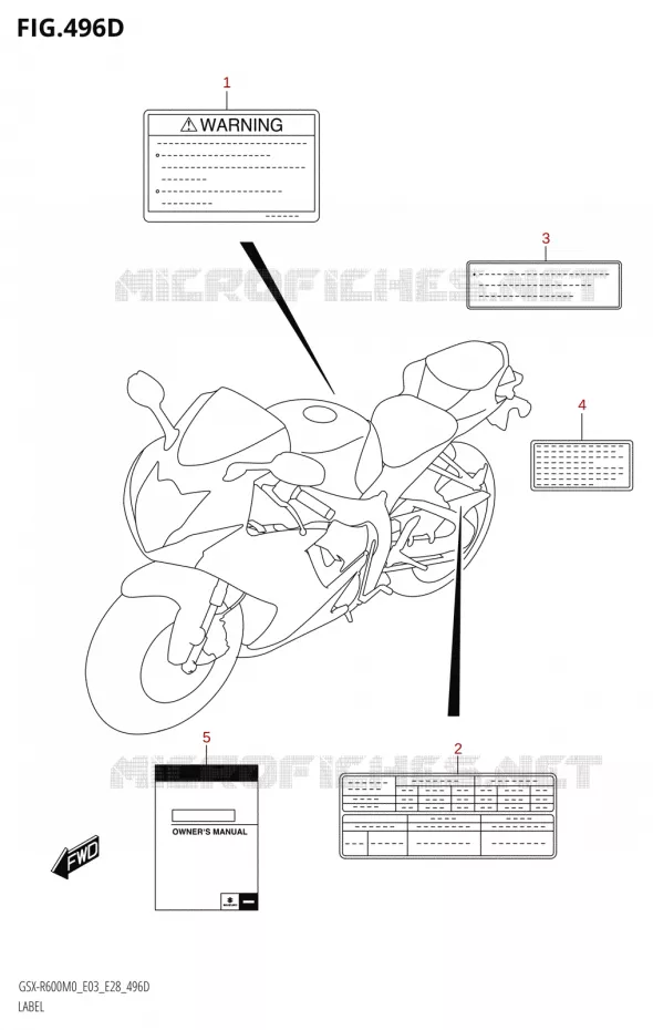 ETIQUETTE (E03) Suzuki MOTO 600 GSX-R 2020  GSX-R600 M0 (E03,E28,E33)