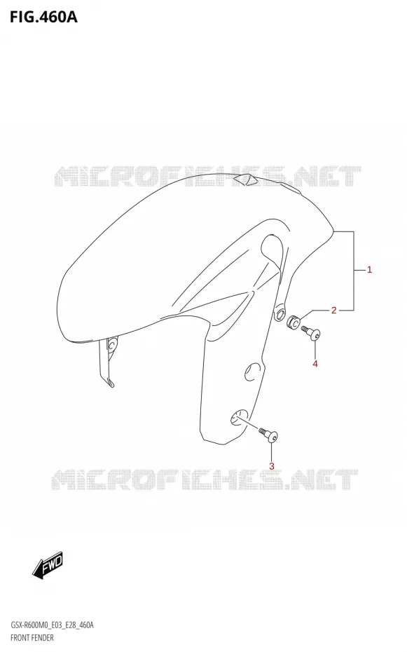 GARDE BOUE AVANT Suzuki MOTO 600 GSX-R 2020  GSX-R600 M0 (E03,E28,E33)