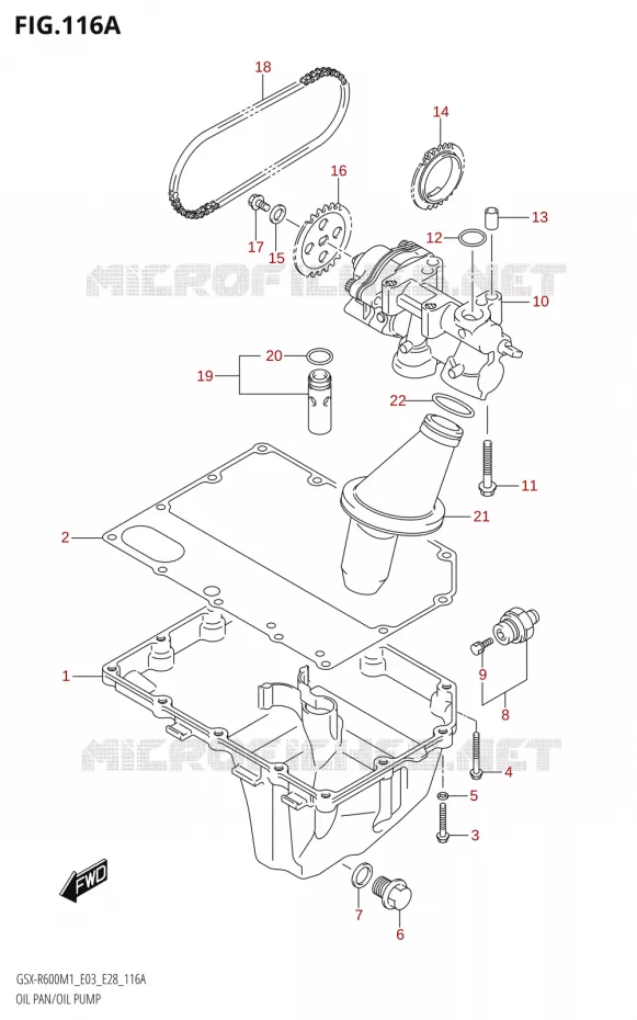 CARTER INFERIEUR - POMPE A HUILE Suzuki MOTO 600 GSX-R 2021  GSX-R600 M1 (E03,E28,E33)