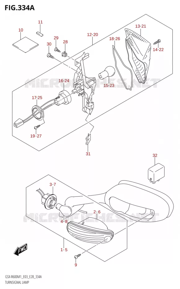 CLIGNOTANTS Suzuki MOTO 600 GSX-R 2021  GSX-R600 M1 (E03,E28,E33)