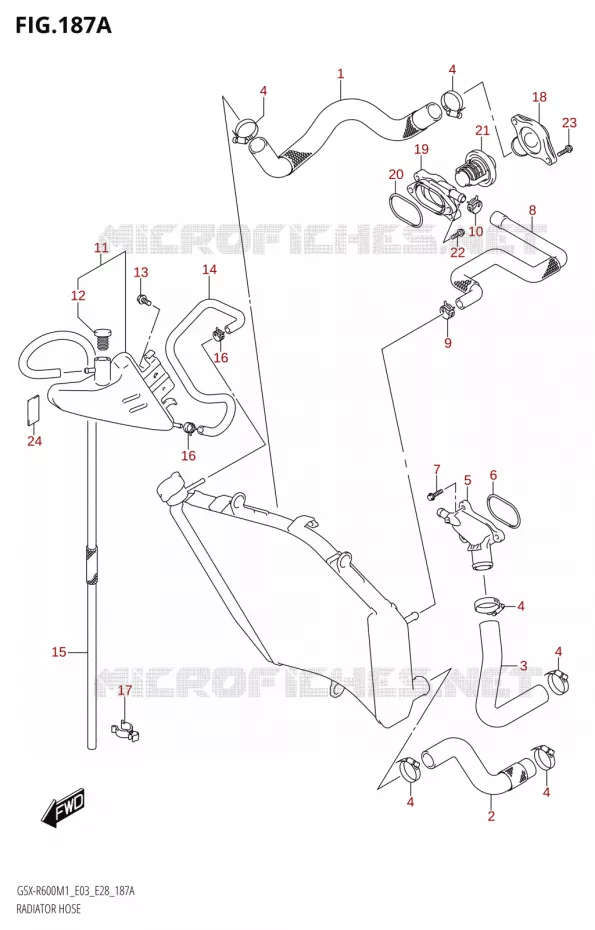 DURITES DE RADIATEUR - VASE D'EXPANSION Suzuki MOTO 600 GSX-R 2021  GSX-R600 M1 (E03,E28,E33)