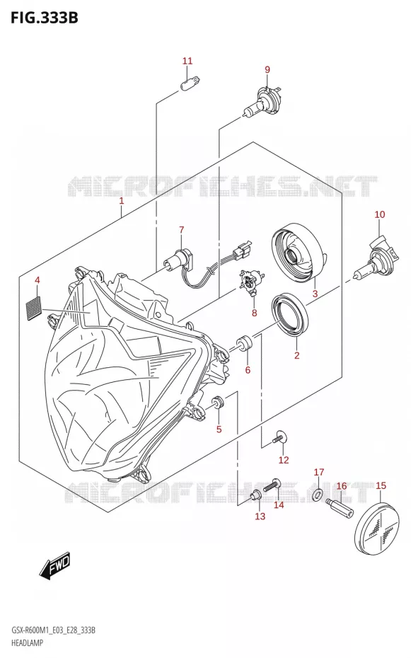 PHARE Suzuki MOTO 600 GSX-R 2021  GSX-R600 M1 (E03,E28,E33)
