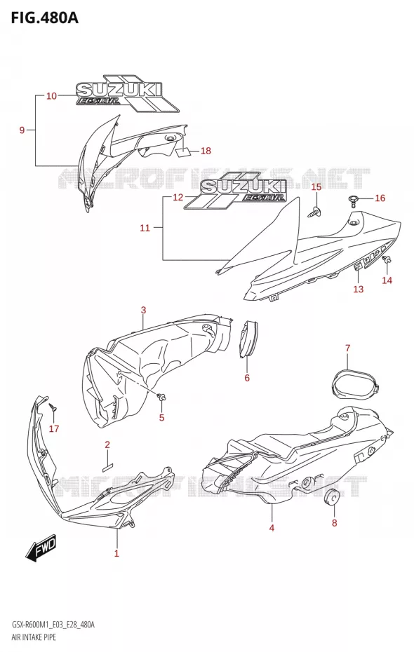 PRISE D AIR (GSX-R600Z) Suzuki MOTO 600 GSX-R 2021  GSX-R600 M1 (E03,E28,E33)