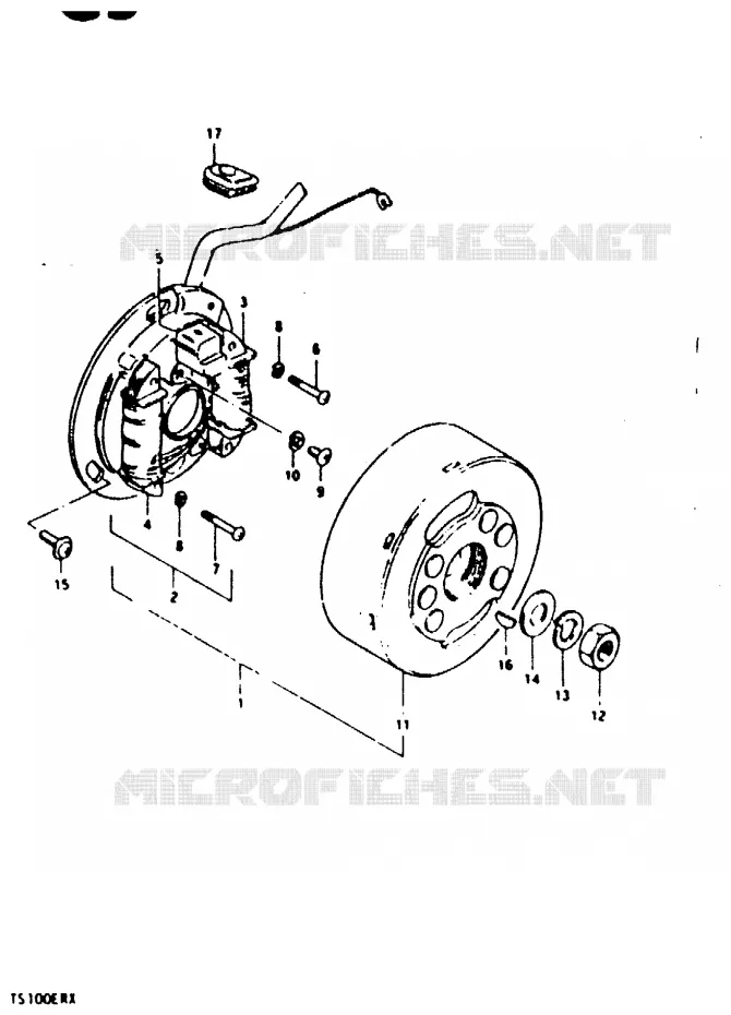 ALLUMAGE ROTOR - STATOR (E24) Suzuki MOTO 100 TS-ER 1996  TS100ERT(T/X)