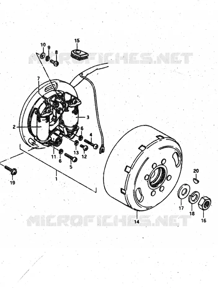 ALLUMAGE ROTOR - STATOR (E4, E18, E39) Suzuki MOTO 50 VAN-VAN 1983  RV50X/D(X/D)