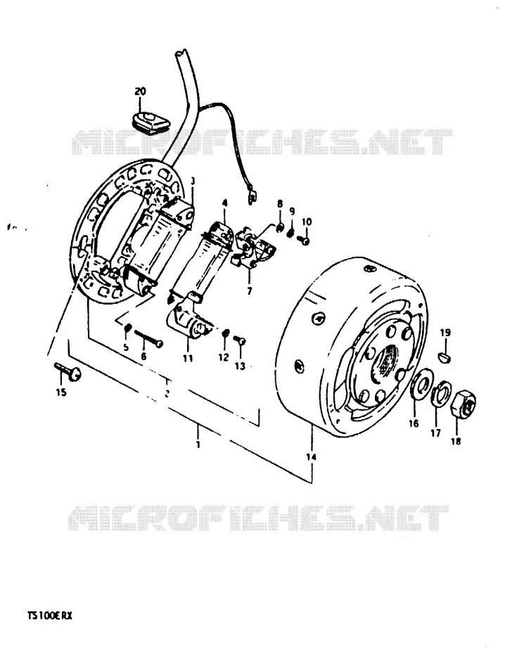 ALLUMAGE ROTOR - STATOR (TS100ERT) Suzuki MOTO 100 TS-ER 1999  TS100ERX(T/X)