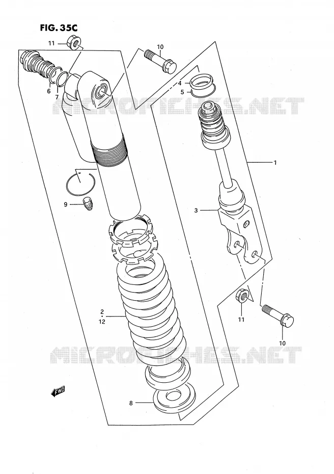 AMORTISSEUR (MODELE M/N/P/R/S) Suzuki MOTO 80 RM 1987  RM80XH(E2)