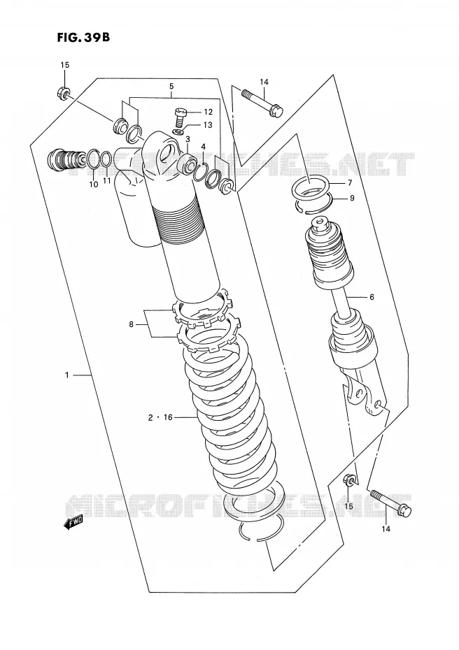 AMORTISSEUR (MODELE P/R/S/T) Suzuki MOTO 250 RMX 1996  RMX250T(E3)
