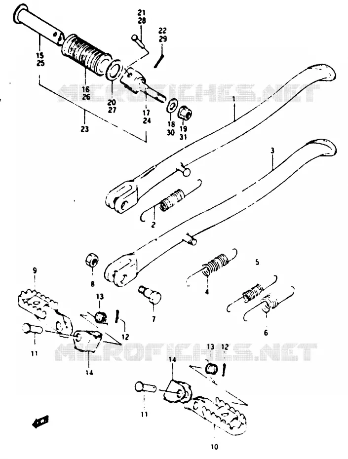 BEQUILLE - REPOSE PIED Suzuki MOTO 125 TS-X 1985  TS125XF(E/F/G)