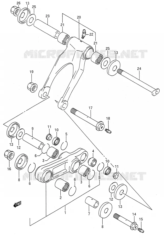 BIELLETTE D'AMORTISSEUR (MODELE K/L) Suzuki MOTO 250 RMX 1993  RMX250P(E28)