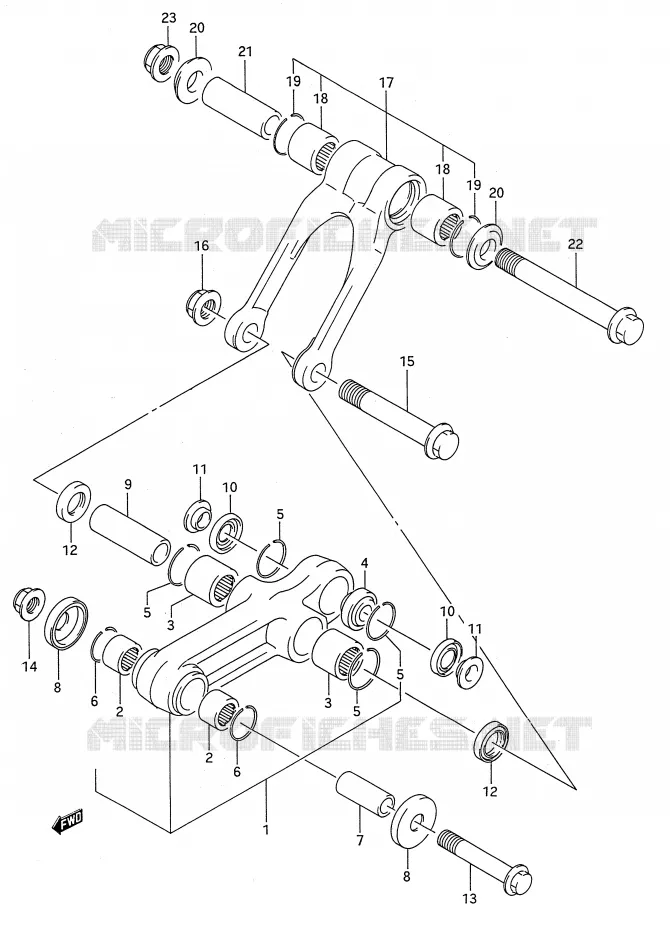 BIELLETTE D'AMORTISSEUR (MODELE L/M/N/P/R/S) Suzuki MOTO 80 RM 1992  RM80N(E28)