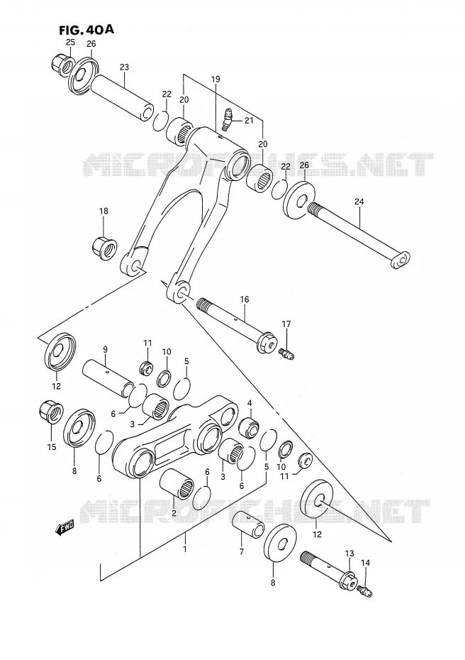 BIELLETTE D'AMORTISSEUR (MODELE M/N/P/R/S/T) Suzuki MOTO 250 RMX 1994  RMX250R(E3)