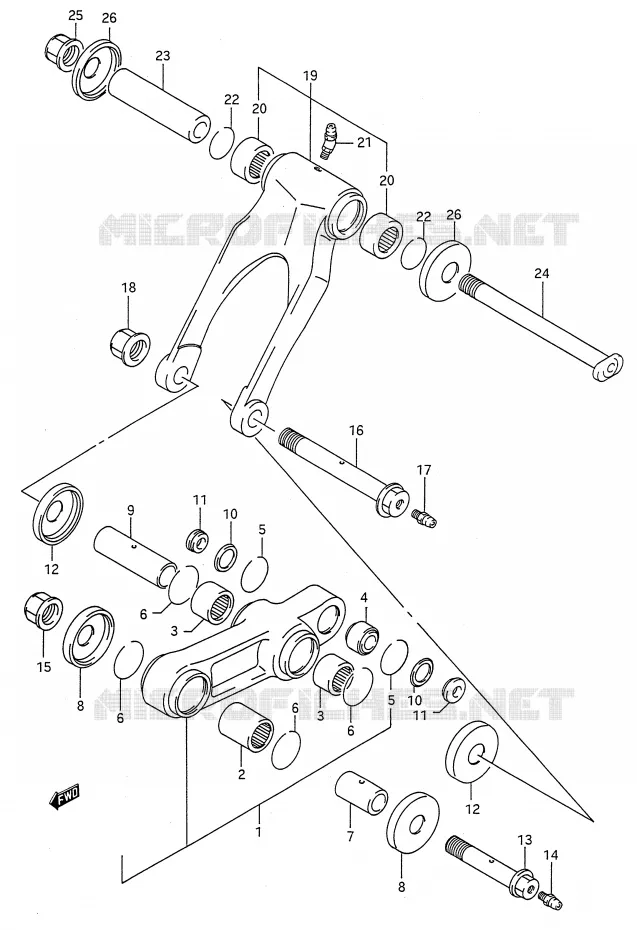 BIELLETTE D'AMORTISSEUR (MODELE M/N/P/R) Suzuki MOTO 250 RMX 1991  RMX250M(E28)