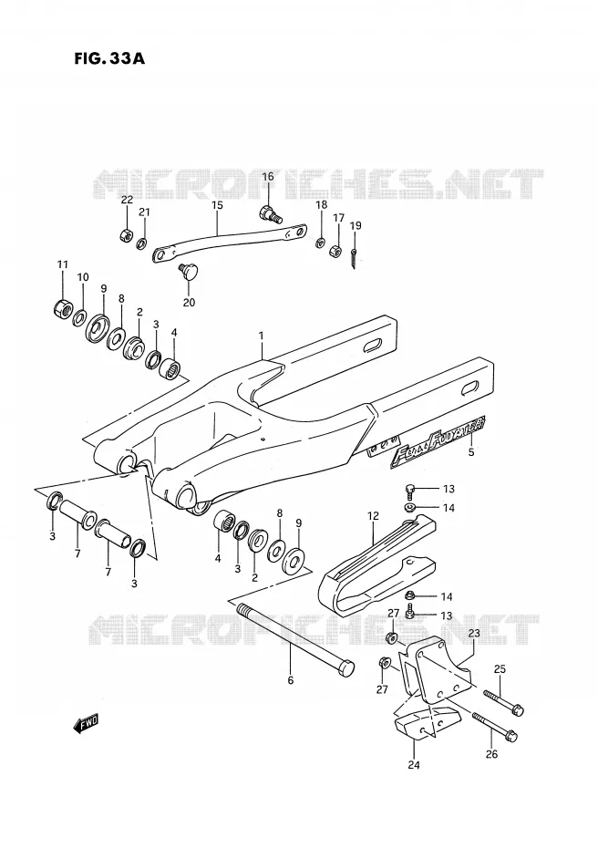 BRAS OSCILLANT ARRIERE (MODELE K) Suzuki MOTO 80 RM 1990  RM80L(E3)