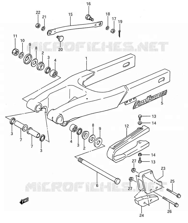 BRAS OSCILLANT ARRIERE (MODELE K) Suzuki MOTO 80 RM 1991  RM80M(E28)
