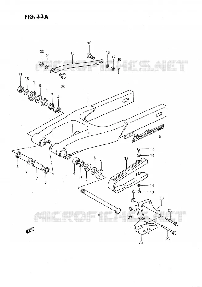 BRAS OSCILLANT ARRIERE (MODELE K) Suzuki MOTO 80 RM 1993  RM80XP(E2)